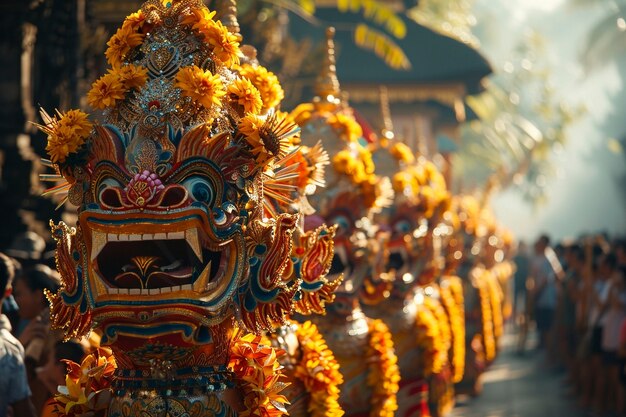 Celebración del día Nyepi en Indonesia