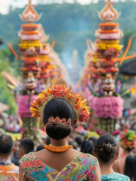 Celebración del día Nyepi en Indonesia