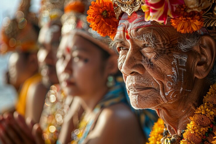 Foto gratuito celebración del día nyepi en indonesia