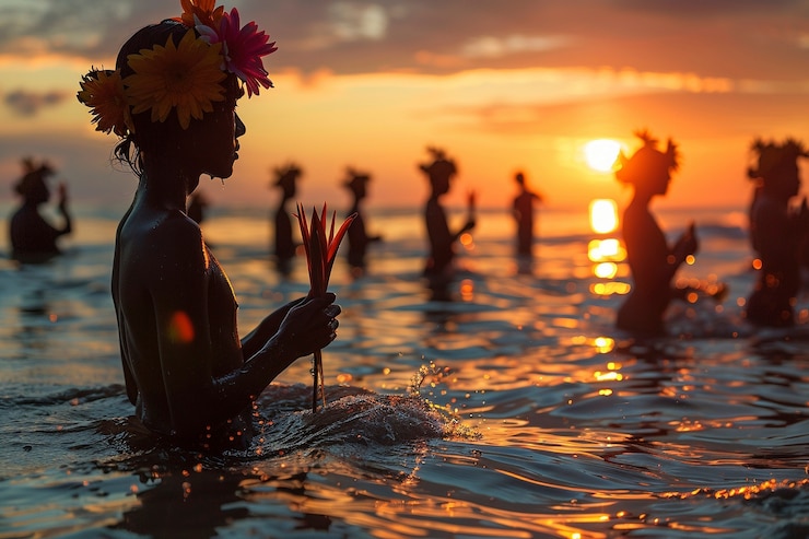 Foto gratuito celebración del día nyepi en indonesia