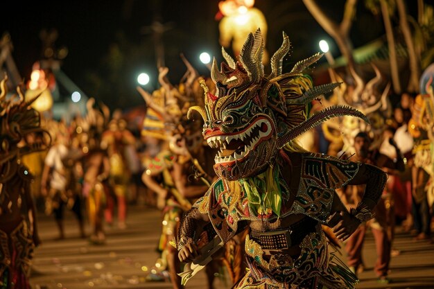 Celebración del día Nyepi en Indonesia