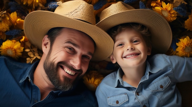 Foto gratuita celebración del día de los padres con el niño