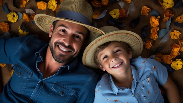 Foto gratuita celebración del día de los padres con el niño