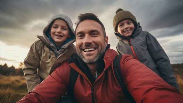 Foto gratuita celebración del día de los padres con el niño