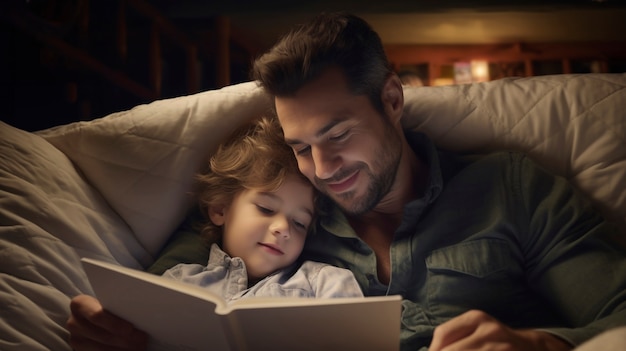 Foto gratuita celebración del día de los padres con el niño