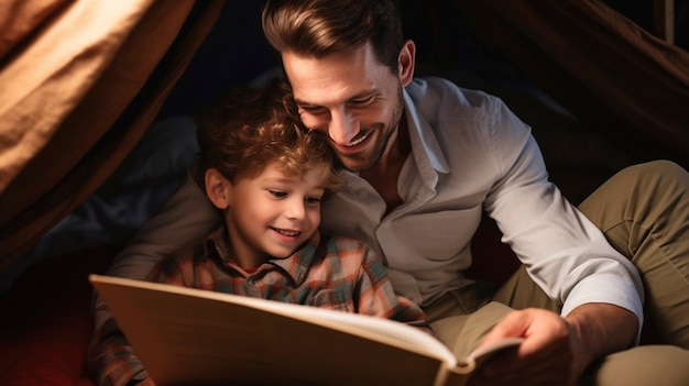 Foto gratuita celebración del día de los padres con el niño