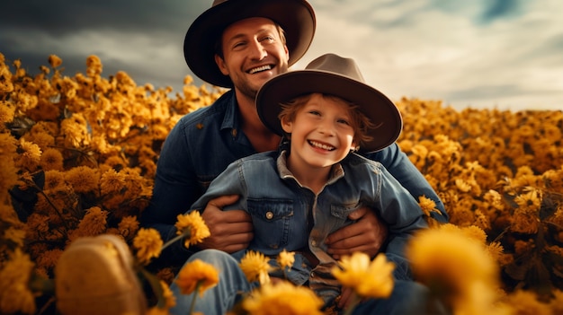 Foto gratuita celebración del día de los padres con el niño