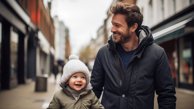 Foto gratuita celebración del día de los padres con el niño