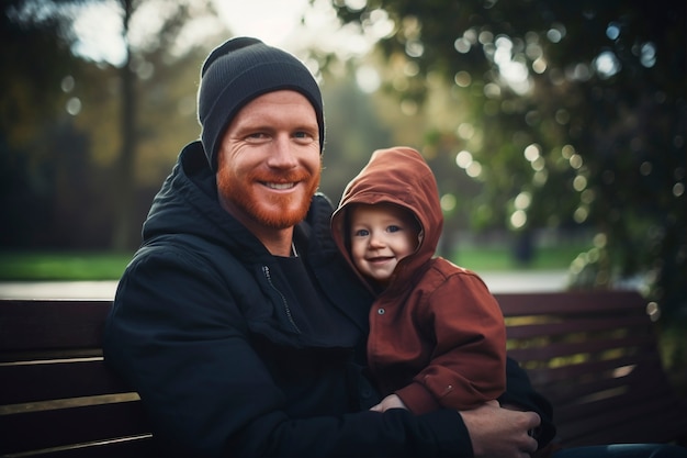 Celebración del día de los padres con el niño