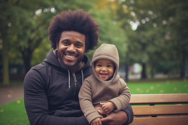 Foto gratuita celebración del día de los padres con el niño