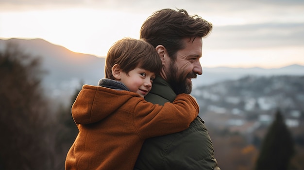 Foto gratuita celebración del día de los padres con el niño