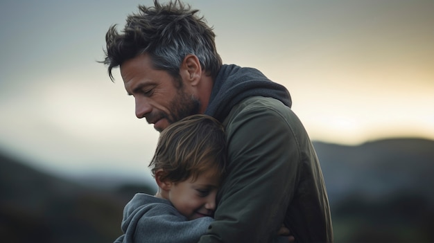 Foto gratuita celebración del día de los padres con el niño