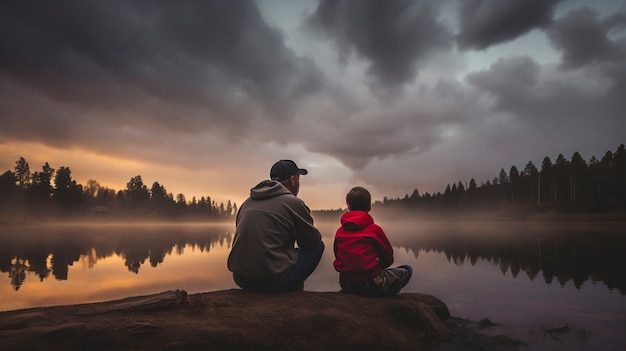 Foto gratuita celebración del día de los padres con el niño