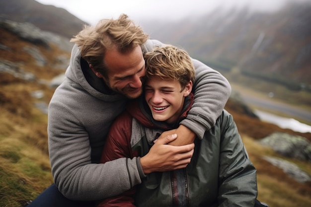 Foto gratuita celebración del día de los padres con el niño