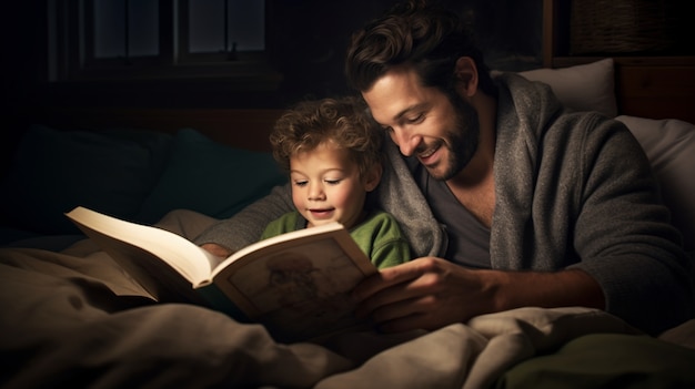 Foto gratuita celebración del día de los padres con el niño