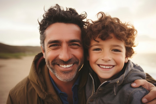 Foto gratuita celebración del día de los padres con el niño