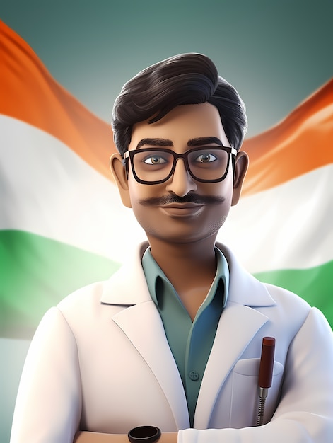 Foto gratuita celebración del día de la república de la india con 3d médicos varones