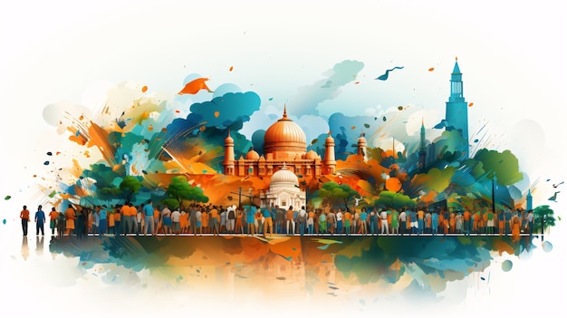 Foto gratuita celebración del día de la república de la india arte digital