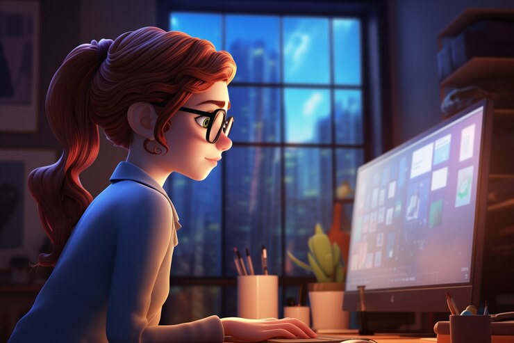 Foto gratuito celebración del día del trabajo con un retrato de dibujos animados en 3d de una mujer trabajadora