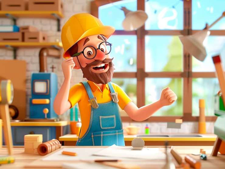 Foto gratuito celebración del día del trabajo con retrato de un trabajador en el trabajo