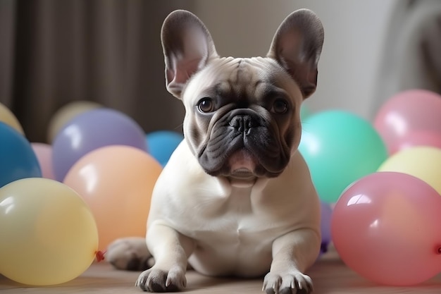 Foto gratuita celebración del evento bulldog francés