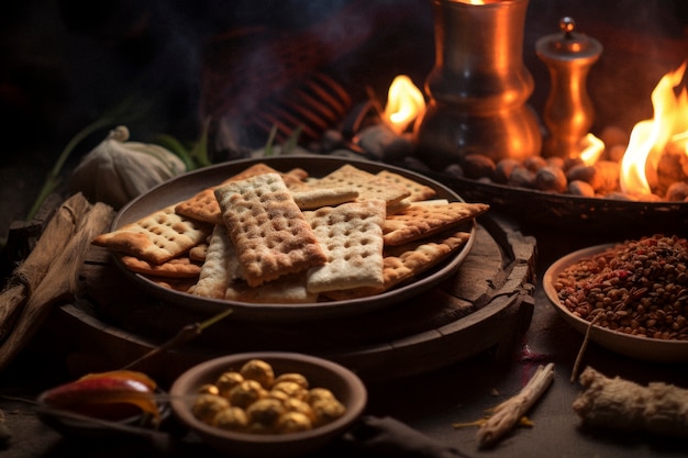 Foto gratuita celebración fotorrealista del festival lohri con comida tradicional