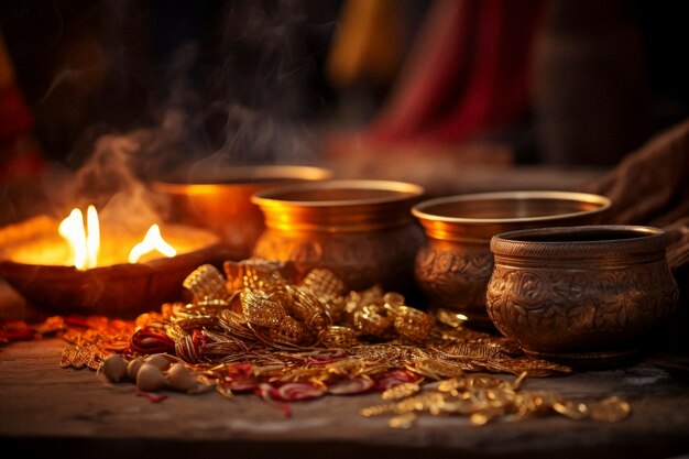 Celebración fotorrealista del festival lohri con velas