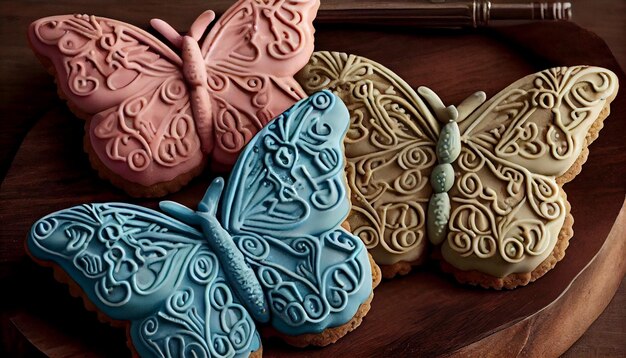 Una celebración de invierno con formas de galletas de mantequilla caseras generadas por IA