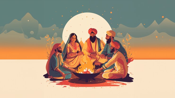 Foto gratuito celebración de lohri en la india