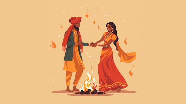 Foto gratuita celebración de lohri en la india