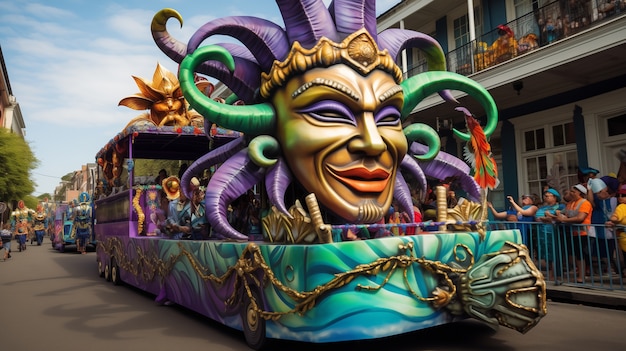 Celebración del Mardi Gras en Nueva Orleans