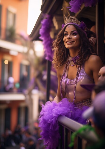 Celebración del Mardi Gras en Nueva Orleans