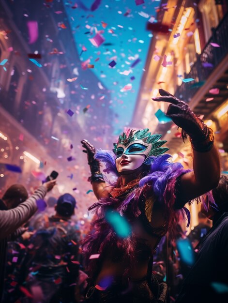 Celebración del Mardi Gras en Nueva Orleans