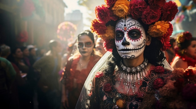 Foto gratuita celebración mexicana del día de los muertos