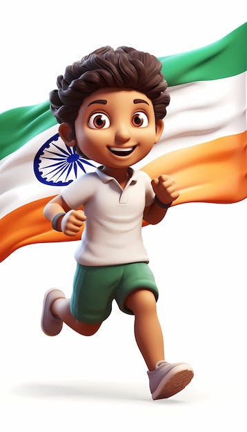 Celebración nacional del Día de la República de la India en estilo 3D