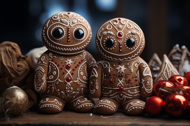 Celebración de Navidad con pan de jengibre