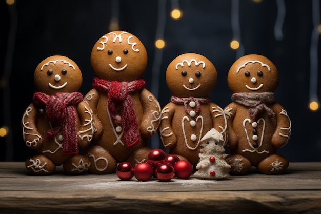 Celebración de Navidad con pan de jengibre