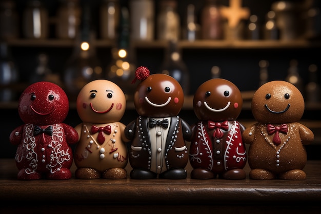 Foto gratuita celebración de navidad con pan de jengibre