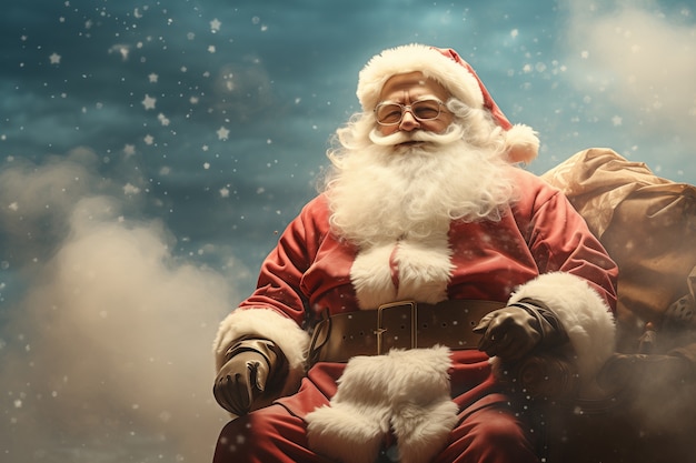 Foto gratuita celebración de navidad con papá noel