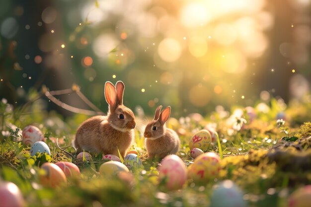 Celebración de Pascua con el conejo de ensueño.