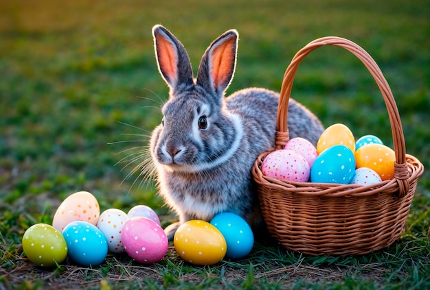 Foto gratuita celebración de pascua con el conejo lindo