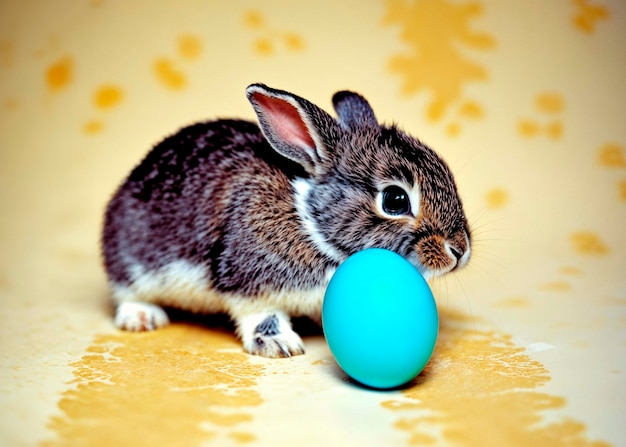 Foto gratuita celebración de pascua con el conejo lindo