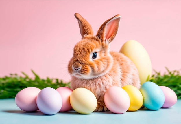 Foto gratuita celebración de pascua con el conejo lindo