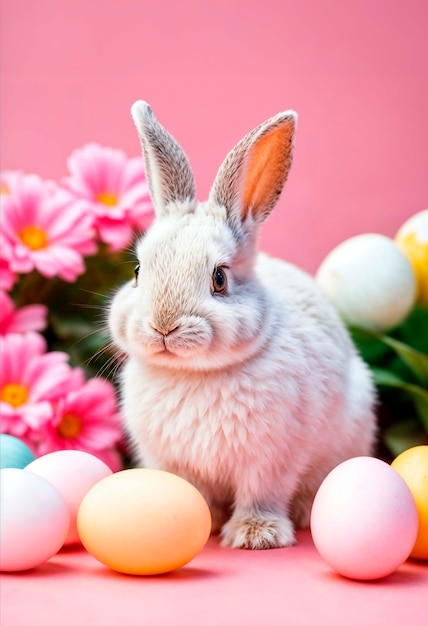 Foto gratuita celebración de pascua con el conejo lindo