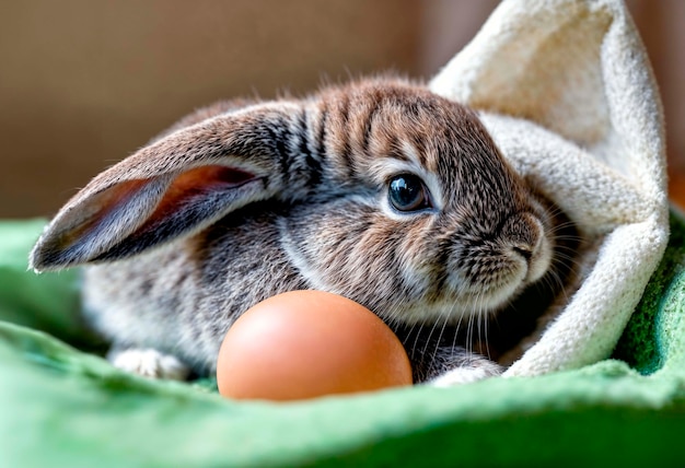 Foto gratuita celebración de pascua con el conejo lindo