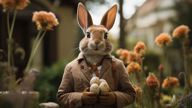 Foto gratuita celebración de pascua con el conejo