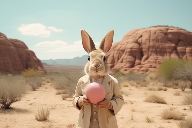 Foto gratuita celebración de pascua con el conejo