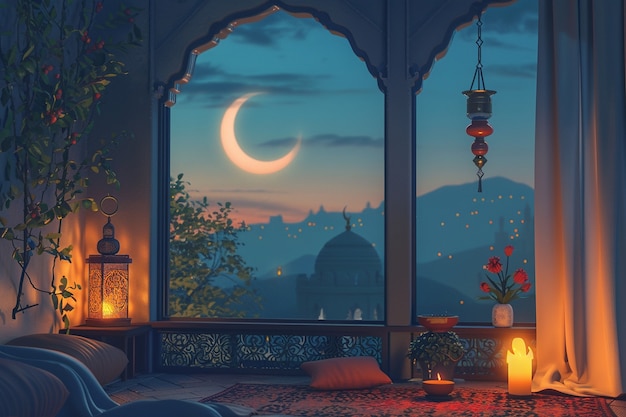 Celebración del Ramadán arte digital