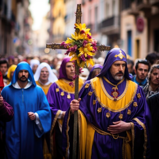 Celebración de semana santa colores vivos