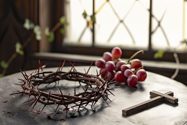 Foto gratuita celebración del viernes santo con la corona de espinas